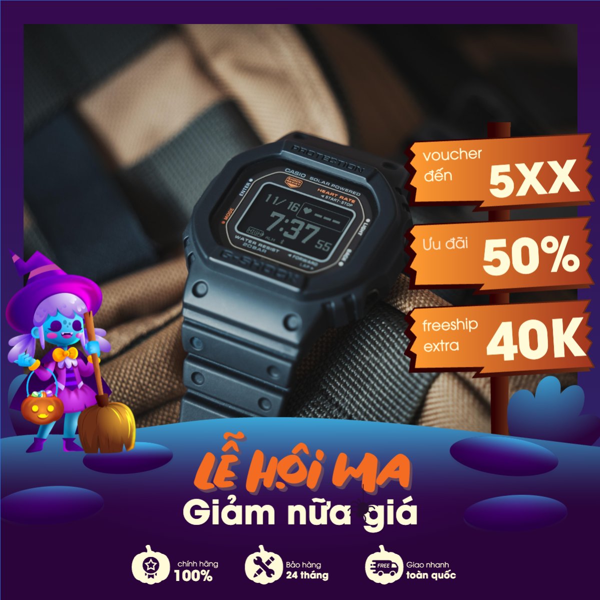 Halloween, đồng hồ, watch, fashion, thời trang, outfit, dễ thương, cute, chibi, hoạt hình, cartoon