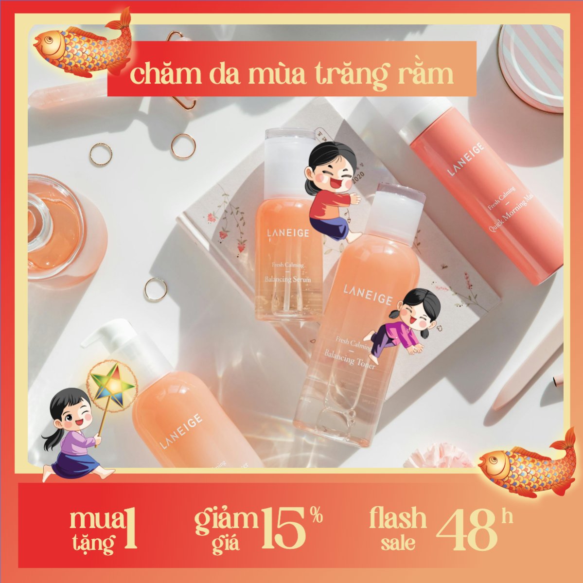 Trung thu, Tết Đoàn Viên, mid-autumn festival, sự kiện, event, mỹ phẩm, beauty, làm đẹp, chibi, cute, dễ thương