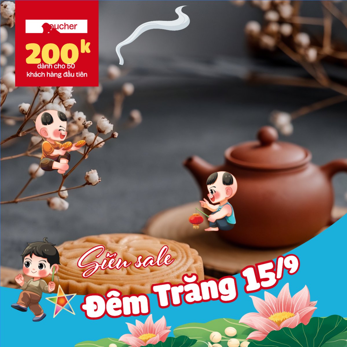 Trung thu, Tết Đoàn Viên, mid-autumn festival, sự kiện, ẩm thực, food, event, cute, dễ thương, chibi, hoạt hình