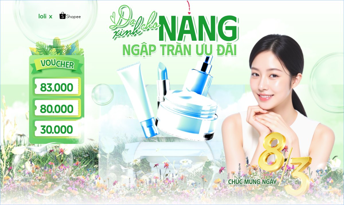 Da xinh cho nàng ngập tràn ưu đãi 8/3