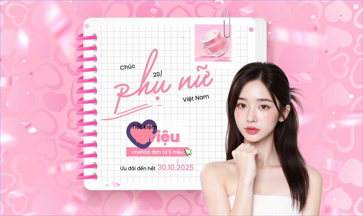 20/10, Ngày phụ nữ Việt Nam, Vietnamese Women's Day, phụ nữ, sự kiện, event, mỹ phẩm, làm đẹp, beauty, hiện đại, modern	