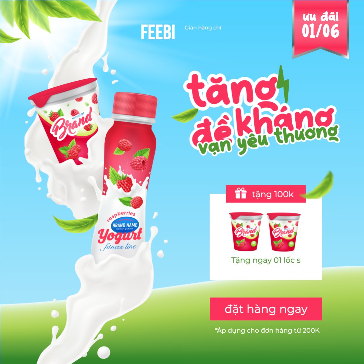 Quốc tế thiếu nhi, 1/6, trẻ em, quảng cáo, giảm giá, ưu đãi, sale, nước uống, drink