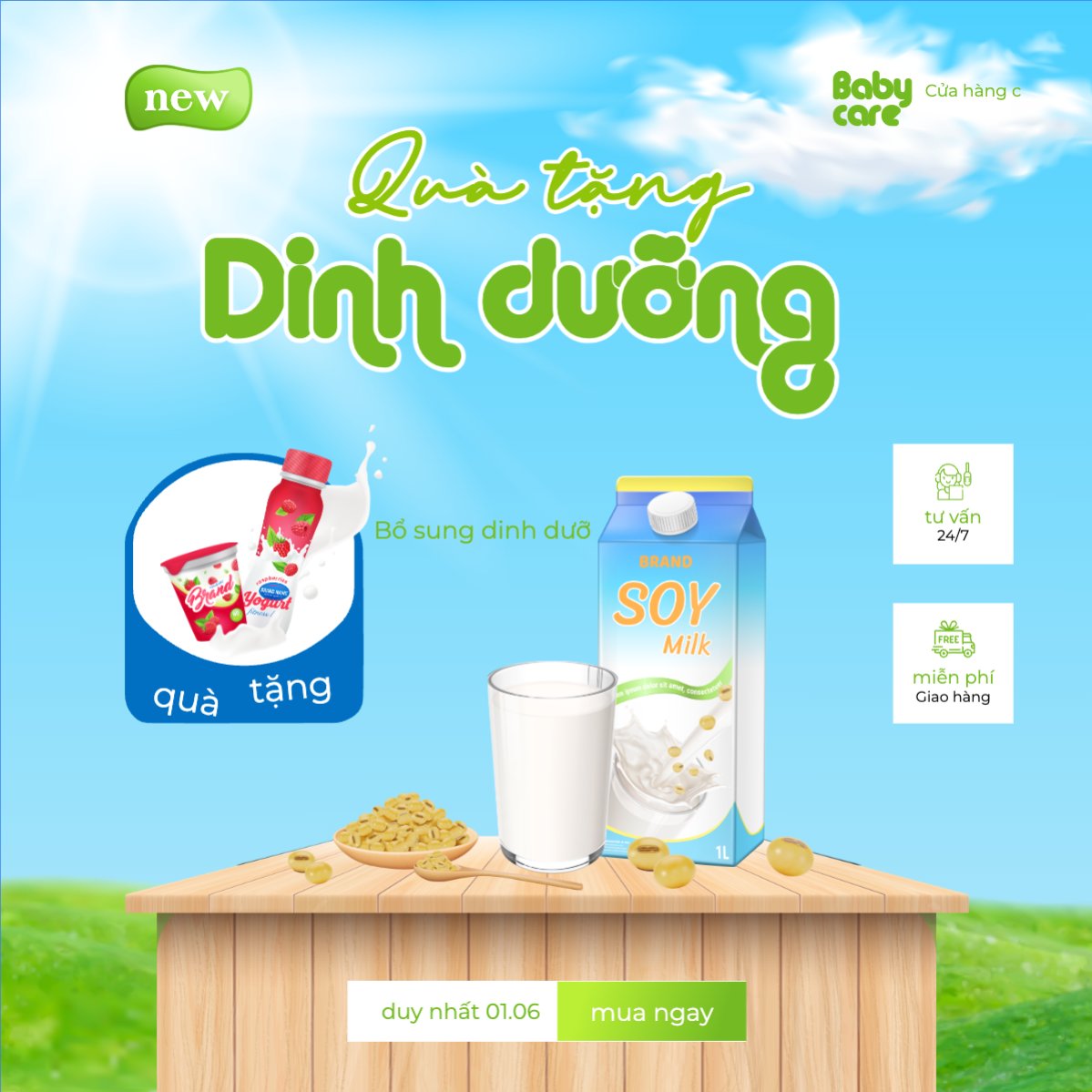 Quốc tế thiếu nhi, 1/6, trẻ em, quảng cáo, giảm giá, ưu đãi, sale, nước uống, drink