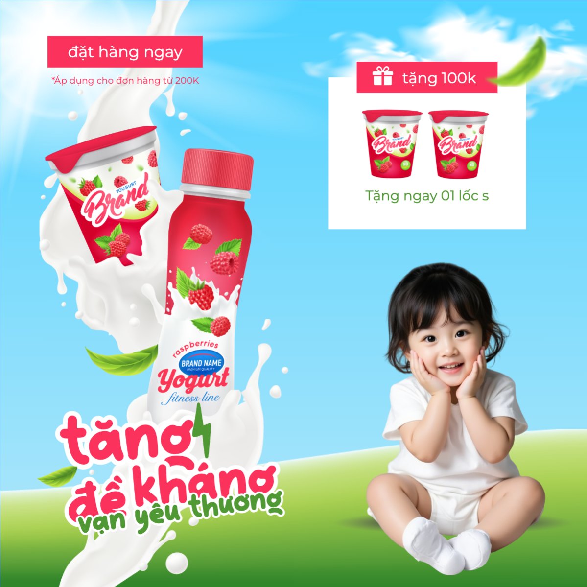 Quốc tế thiếu nhi, 1/6, trẻ em, quảng cáo, giảm giá, ưu đãi, sale, nước uống, drink