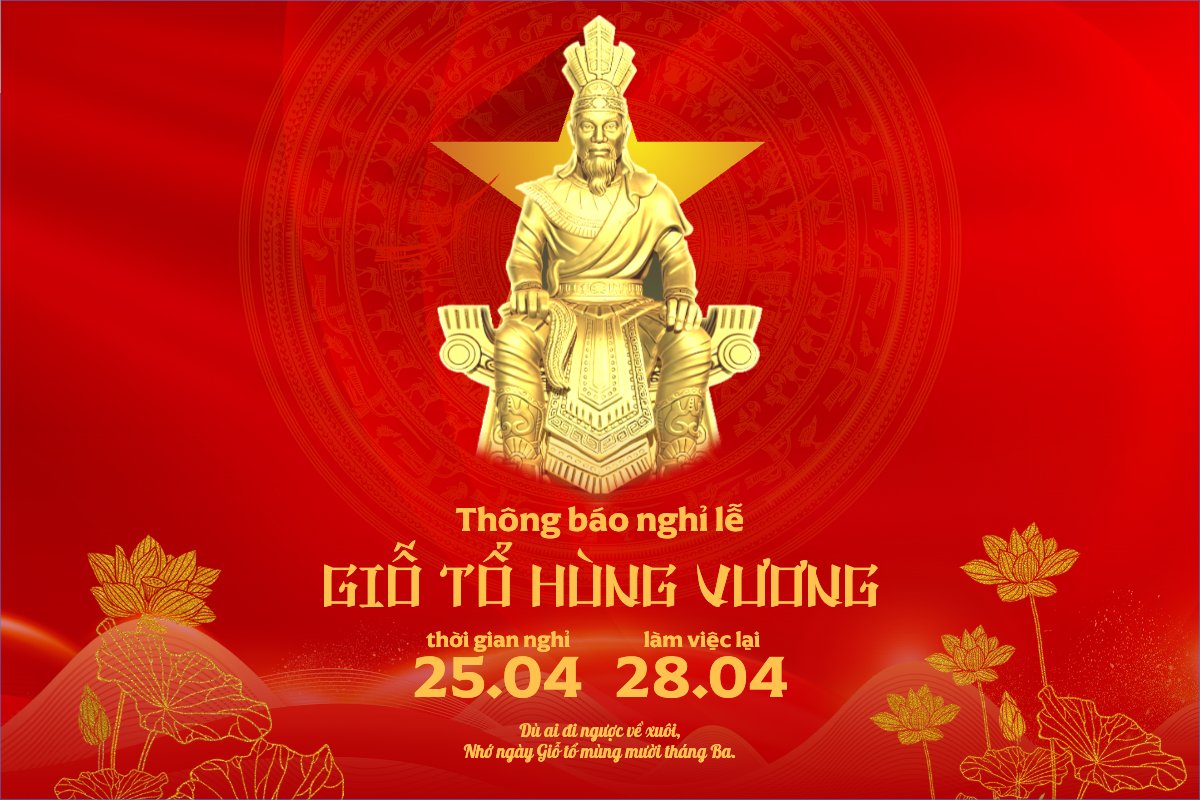 Thông báo nghỉ lễ Giỗ tổ Hùng Vương 2026