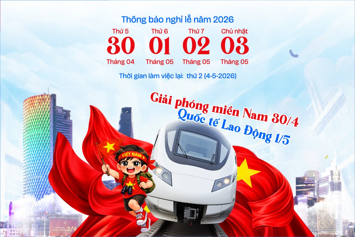 Thông báo nghỉ lễ Giải phóng miền Nam 30/4 và Quốc tế Lao động 1/5