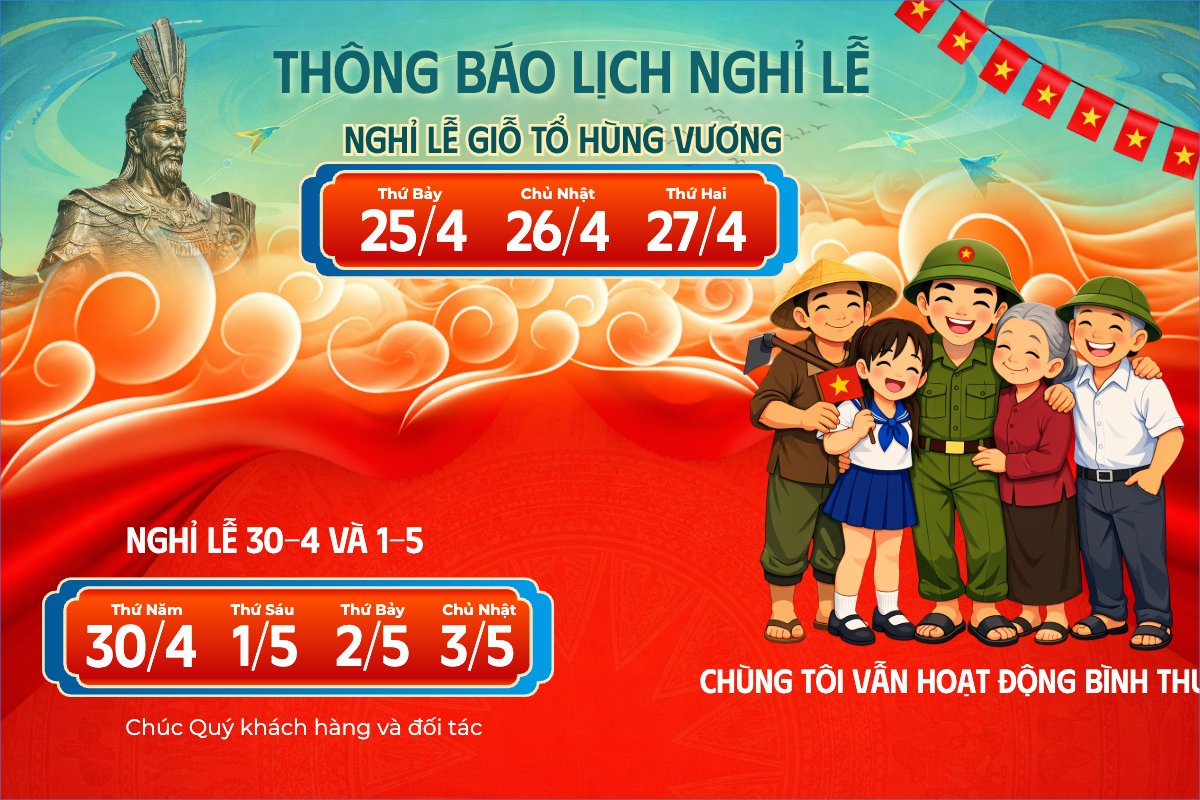 Lịch nghỉ lễ 30.4 -1.5