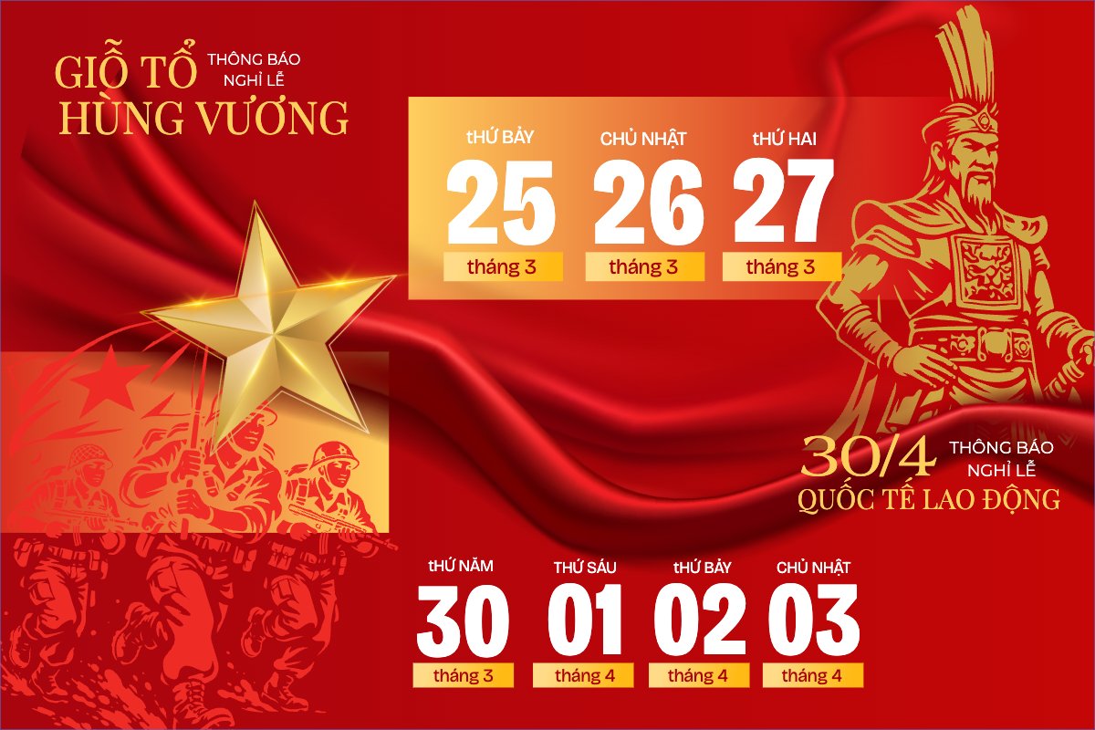 Lịch nghỉ lễ 30.4 -1.5, Giỗ tổ Hùng Vương
