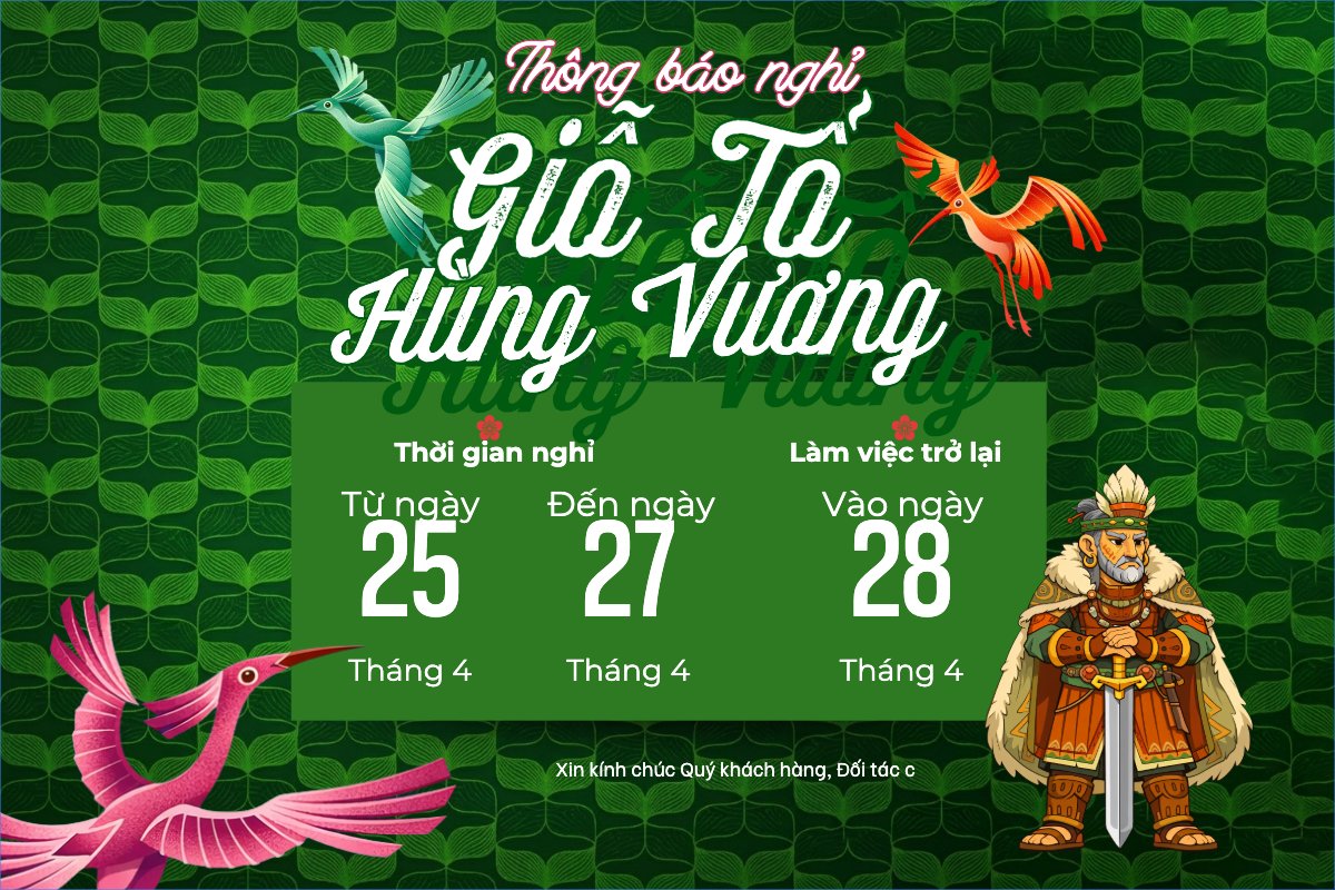 Lịch nghỉ lễ Giỗ Tổ Hùng Vương