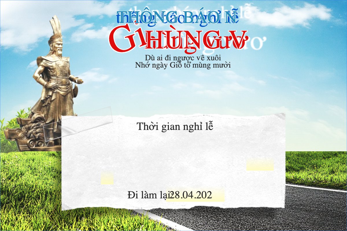 Thông báo nghỉ lễ Giỗ tổ Hùng Vương 2026