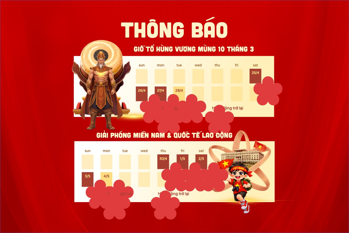 Thông báo nghỉ lễ 2026