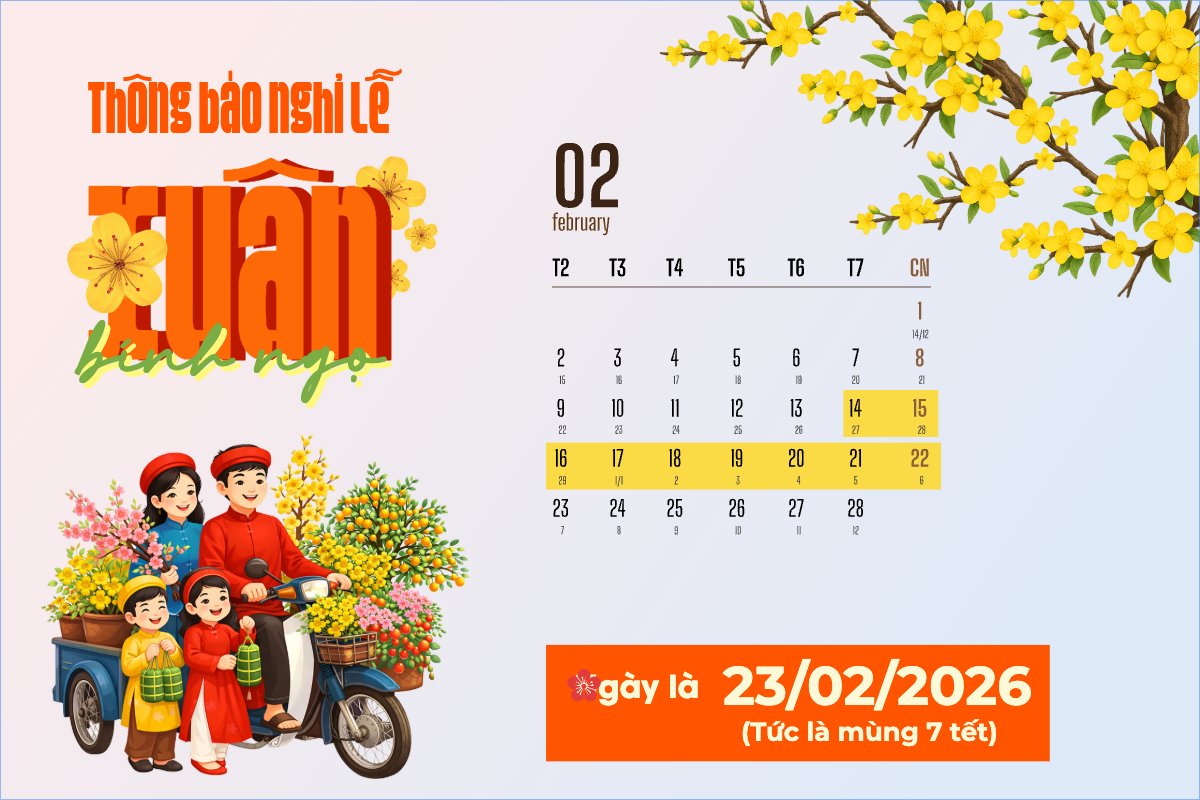 Thông báo nghỉ tết Nguyên Đán