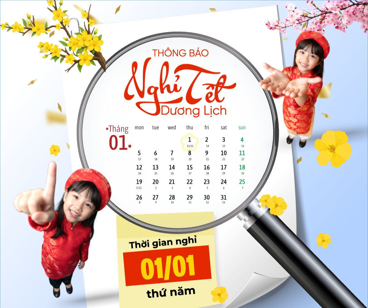 Thông báo nghỉ tết dương lịch