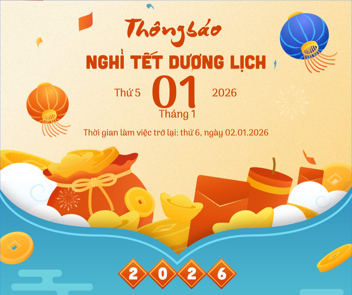 Thông báo lịch nghỉ Tết dương lịch 2026