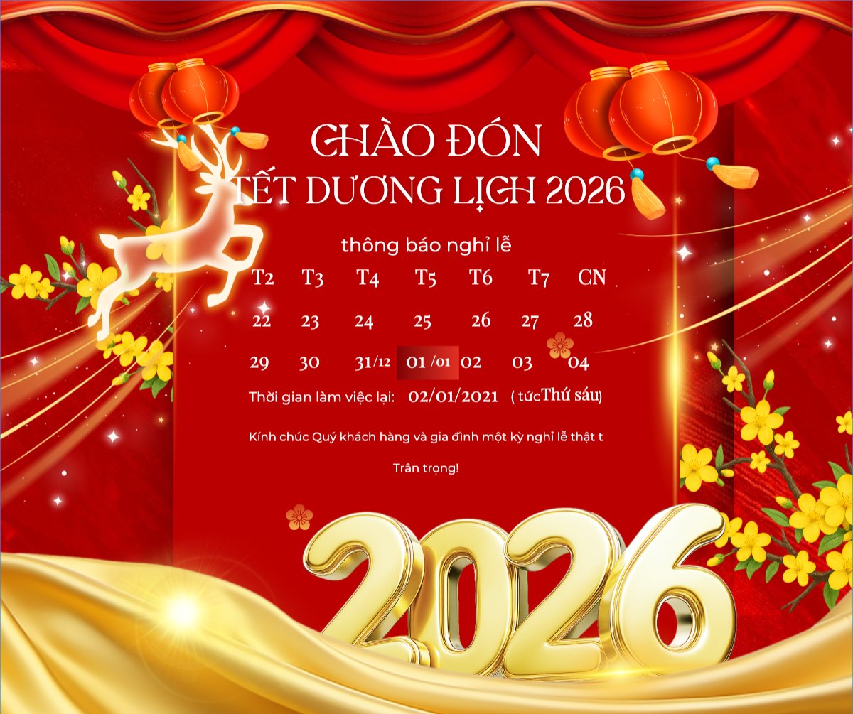 Thông báo lịch nghỉ Tết dương lịch 2026