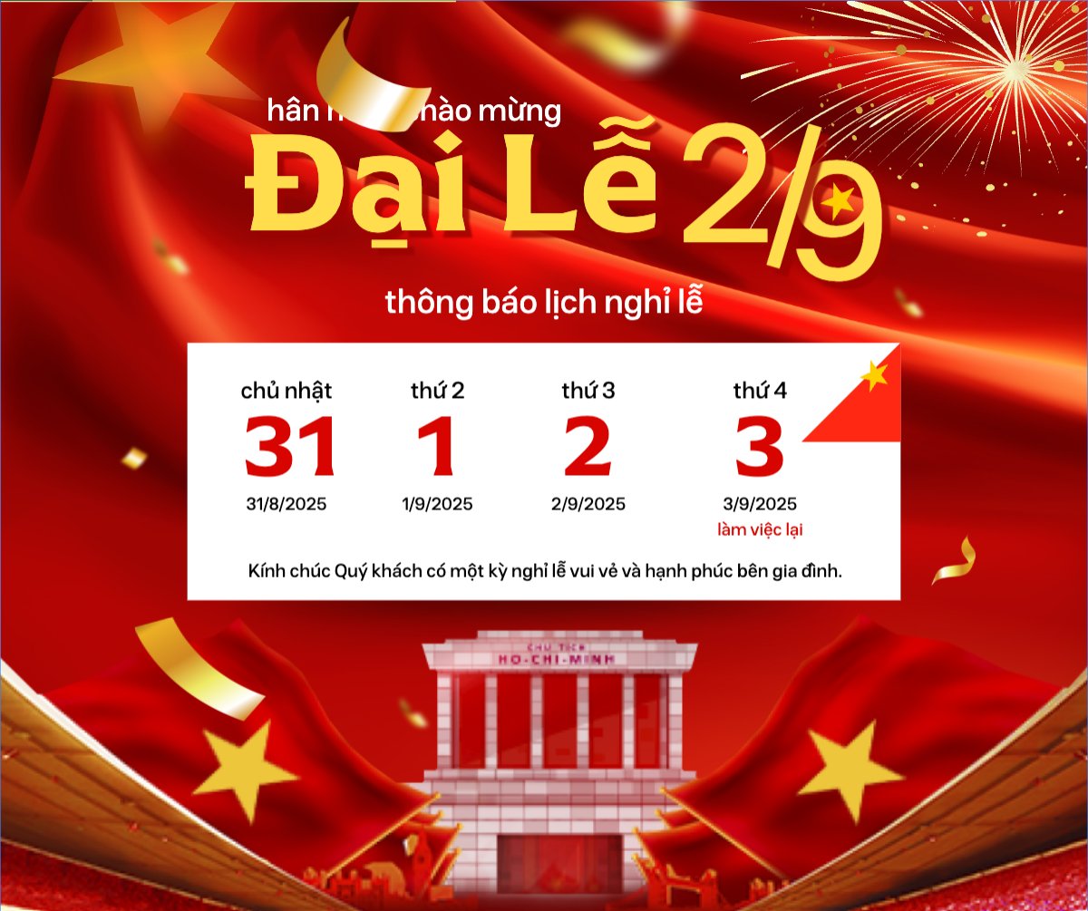 2/9, Quốc Khánh, lễ hội, thông báo, lịch nghỉ, Việt Nam, sự kiện, event, hiện đại, modern