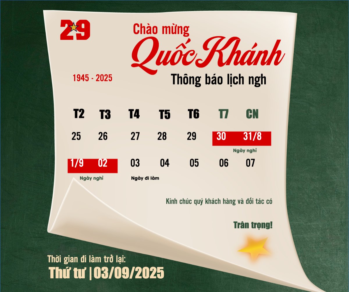 2/9, Quốc Khánh, lễ hội, thông báo, lịch nghỉ, Việt Nam, sự kiện, event, hiện đại, modern