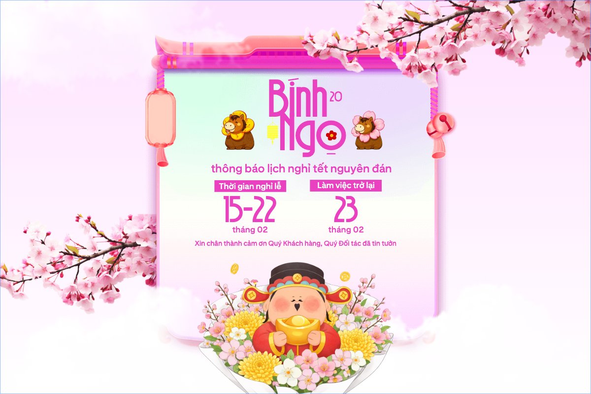 Thông báo lịch nghỉ tết nguyên đán Bính Ngọ 2026