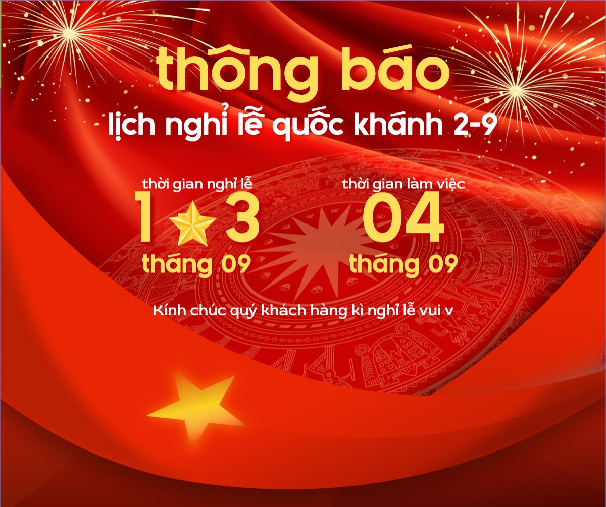 2/9, Quốc Khánh, lễ hội, thông báo, lịch nghỉ, Việt Nam, sự kiện, event, hiện đại, morden, đơn giản, simple