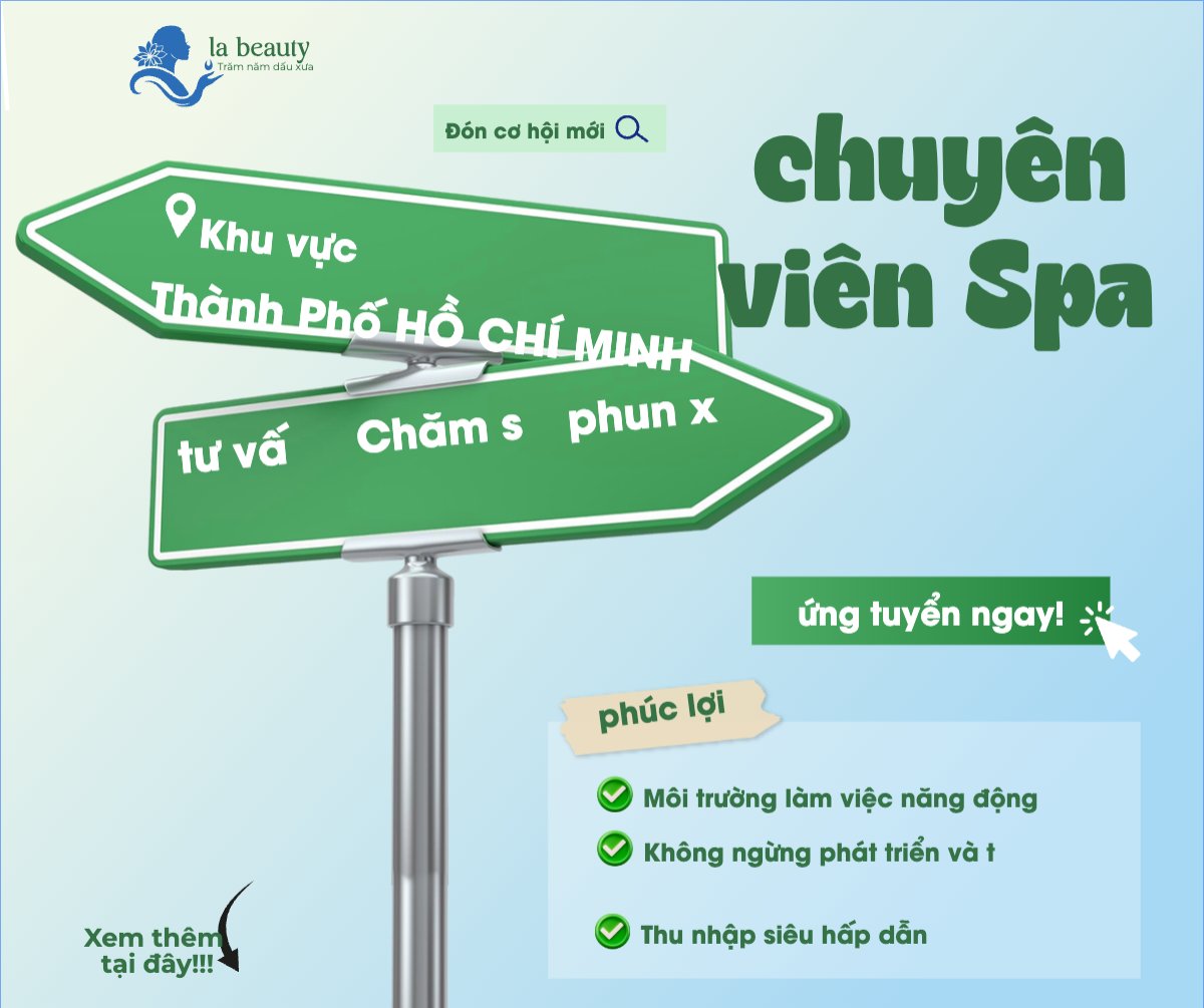 Nhân viên spa, tuyển dụng, beauty, làm đẹp, thẩm mỹ, cosmetic, hiện đại, modern