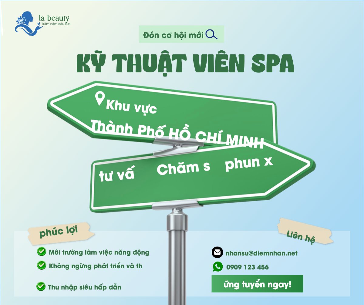 Nhân viên spa, tuyển dụng, beauty, làm đẹp, thẩm mỹ, cosmetic, hiện đại, modern