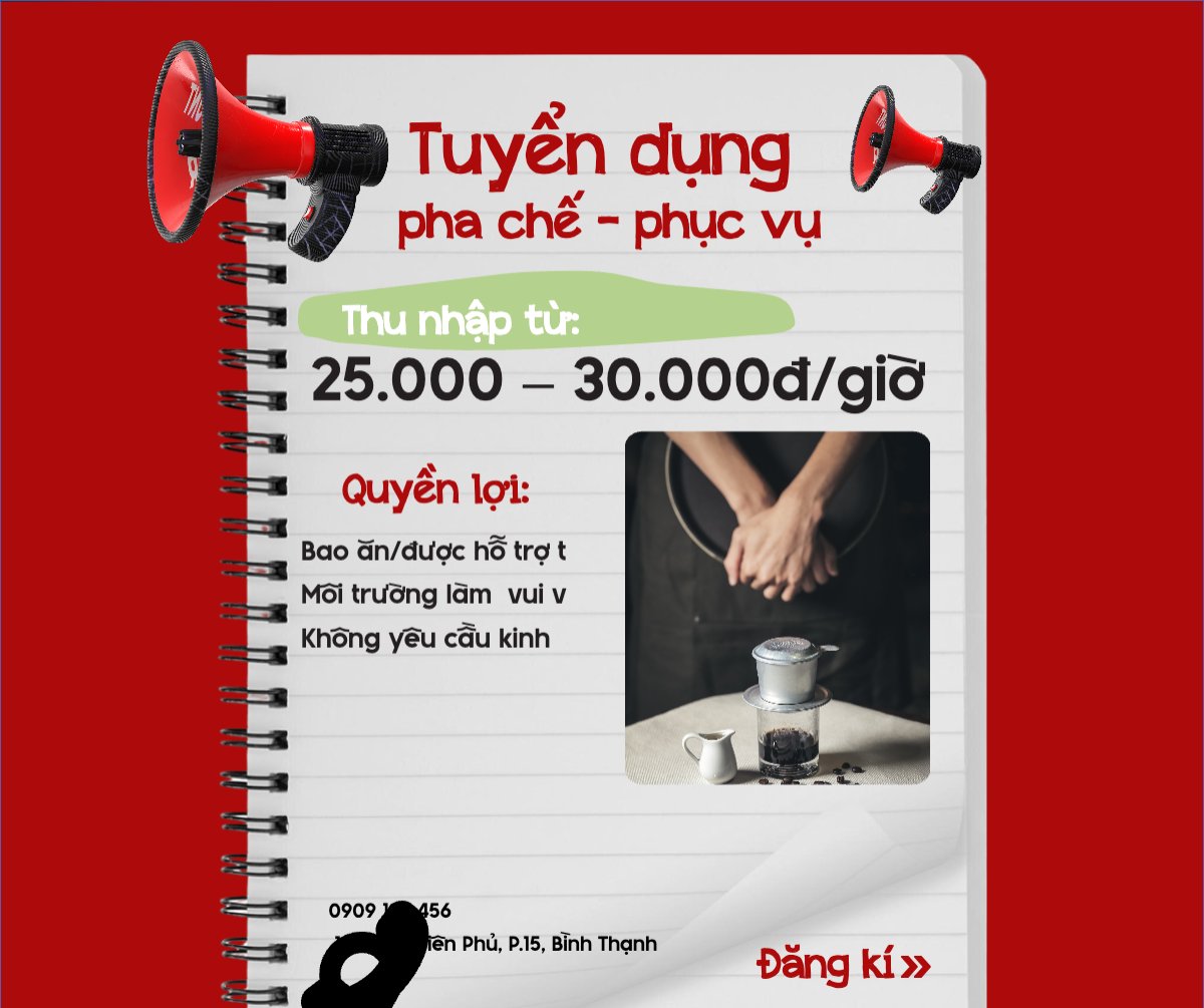 Phục vụ, tuyển dụng, nước uống, juice, giải khát, F&B, drink, hiện đại, modern