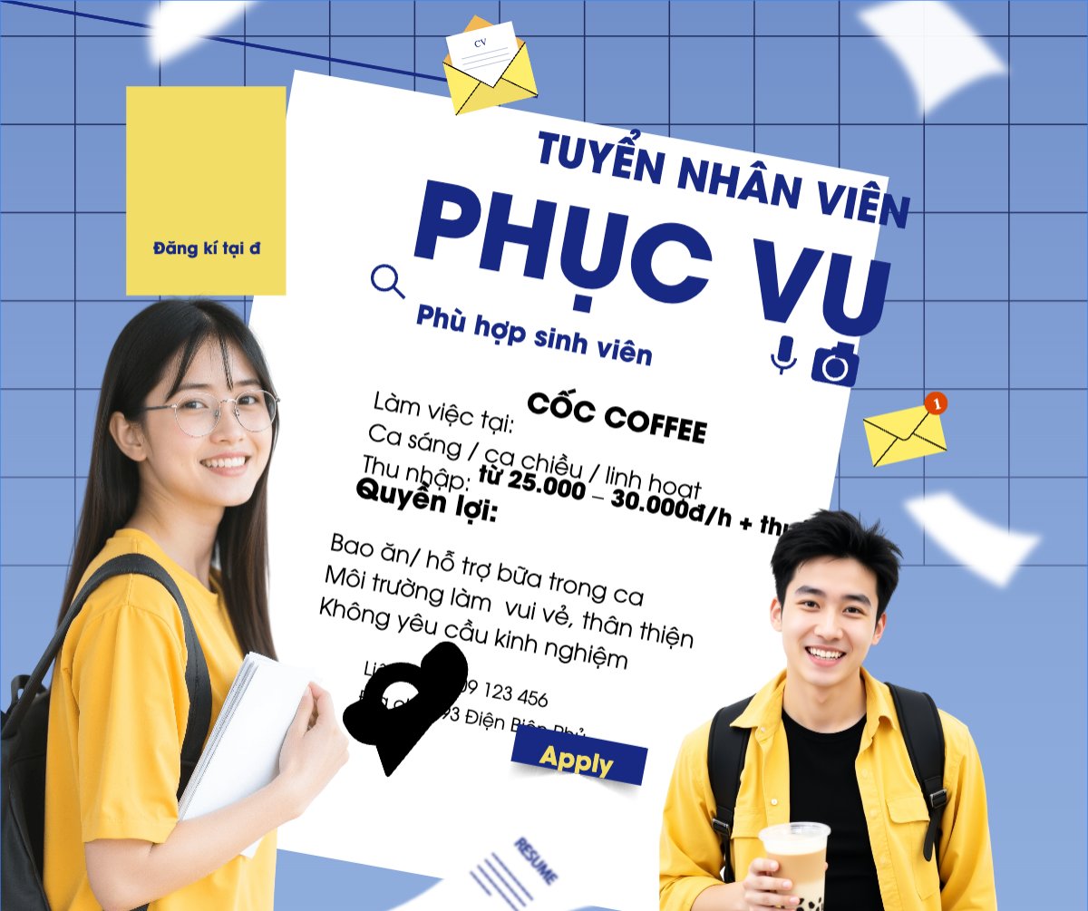 Phục vụ, tuyển dụng, nước uống, juice, giải khát, F&B, drink, hiện đại, modern
