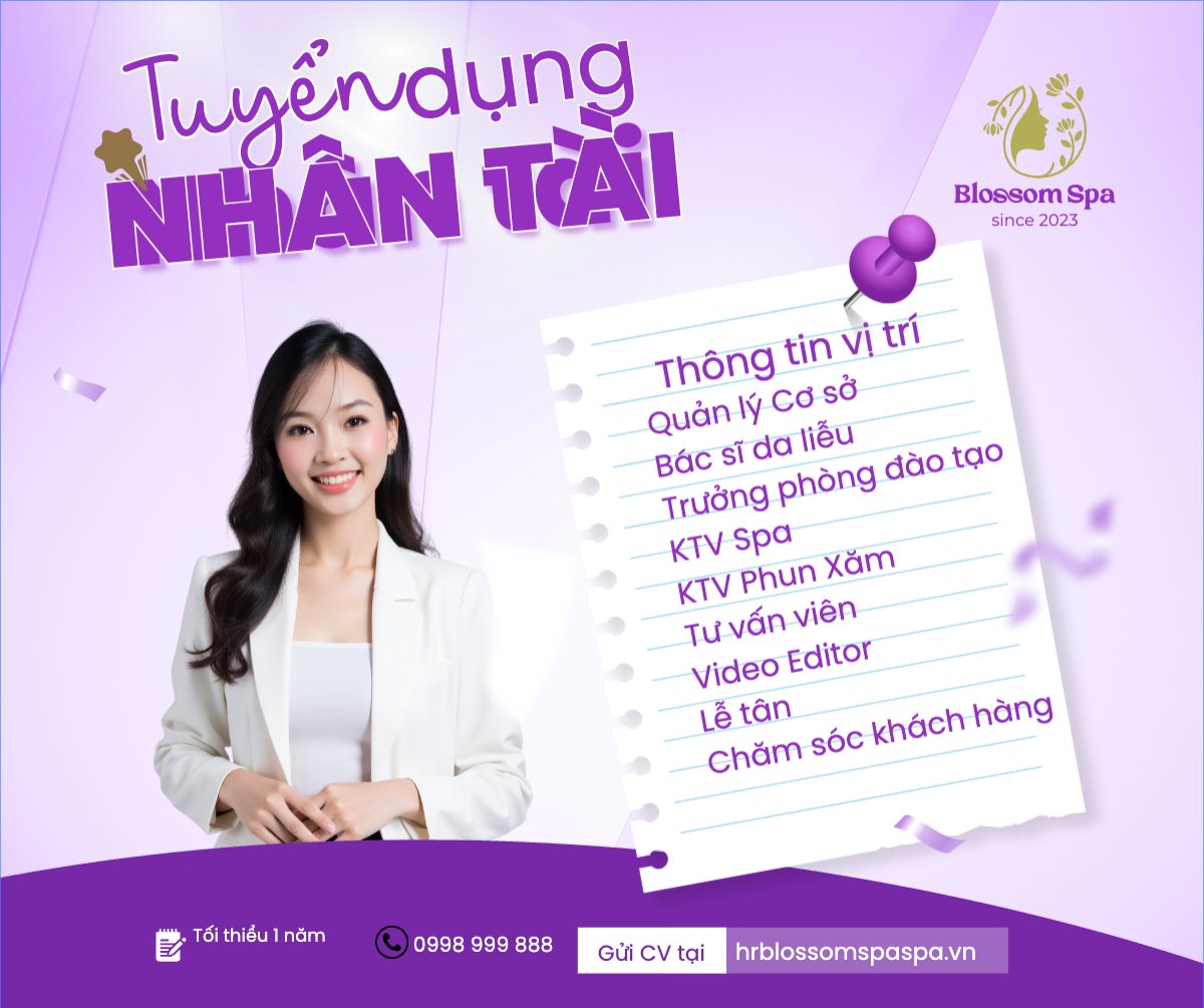Spa, tuyển dụng, beauty, làm đẹp, thẩm mỹ, cosmetic, hiện đại, morden	