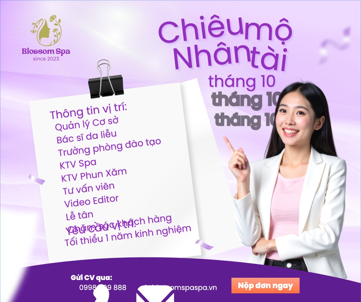 Spa, tuyển dụng, beauty, làm đẹp, thẩm mỹ, cosmetic, hiện đại, morden