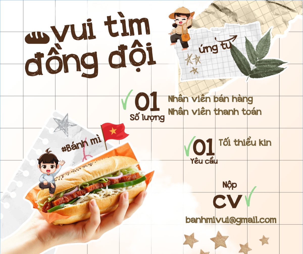 Bánh mì, bán hàng, tuyển dụng, đồ ăn, food, thực phẩm, ẩm thực, món ăn, F&B, thức ăn