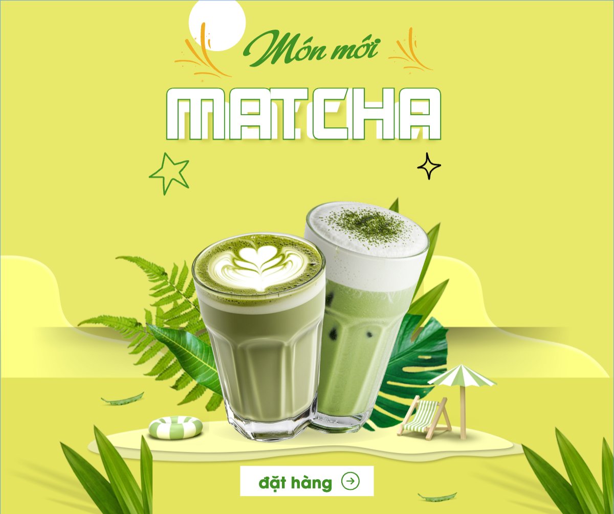 Matcha latte, trà xanh, trà sữa, milktea, nước uống, juice, giải khát, F&B, drink, hiện đại