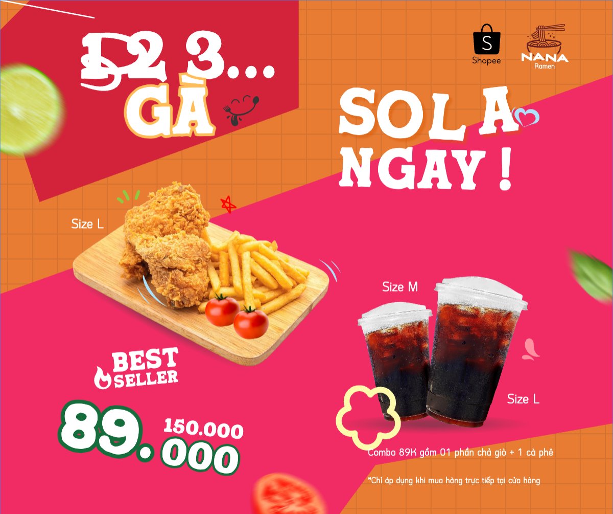 Gà, gà rán, nước uống, đồ ăn, food, thực phẩm, ẩm thực, món ăn, F&B, nhà hàng, thức ăn, dễ thương, hiện đại