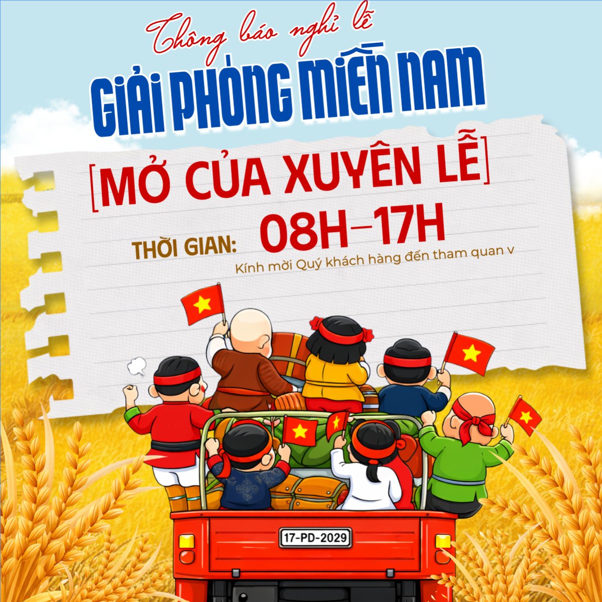 Lịch nghỉ lễ 30/4-1/5