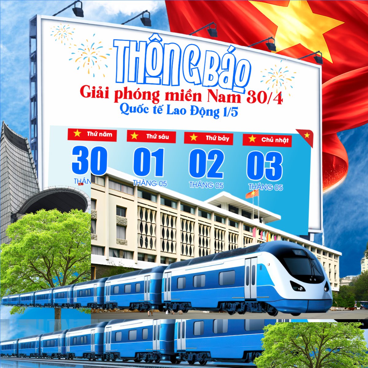 Lịch nghỉ lễ 30/4-1/5