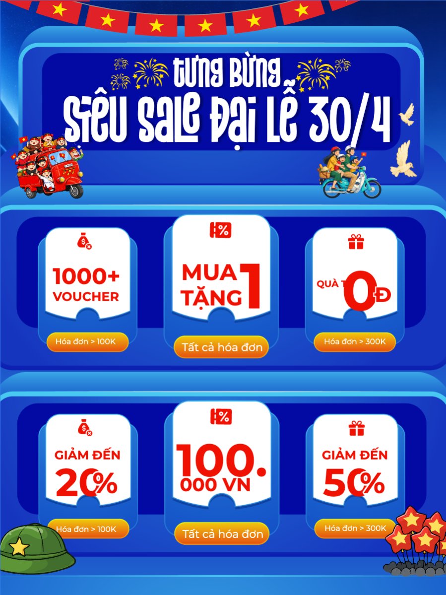 Tưng bừng siêu sale đại lễ 30/4