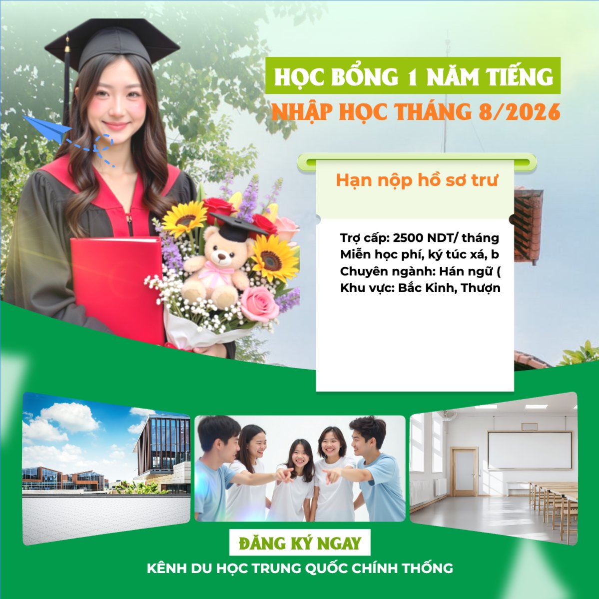 Học bổng 1 năm tiếng