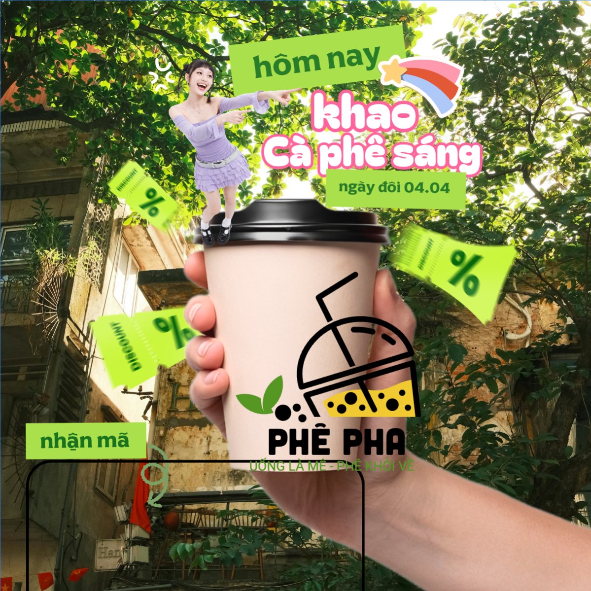 Khao cà phê sáng