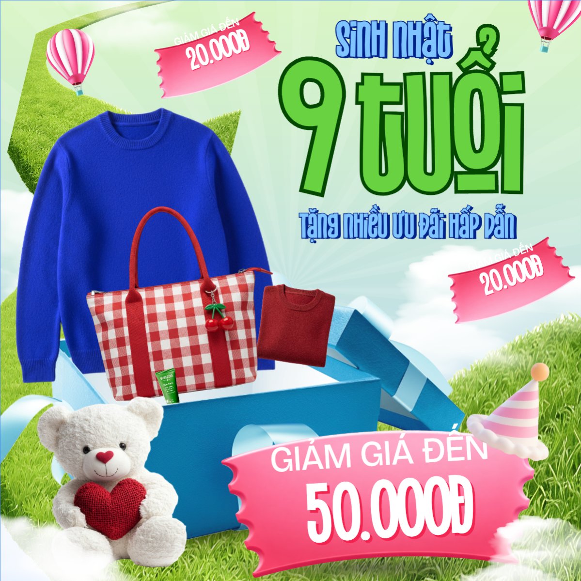 Giảm giá sinh nhật 9 tuổi