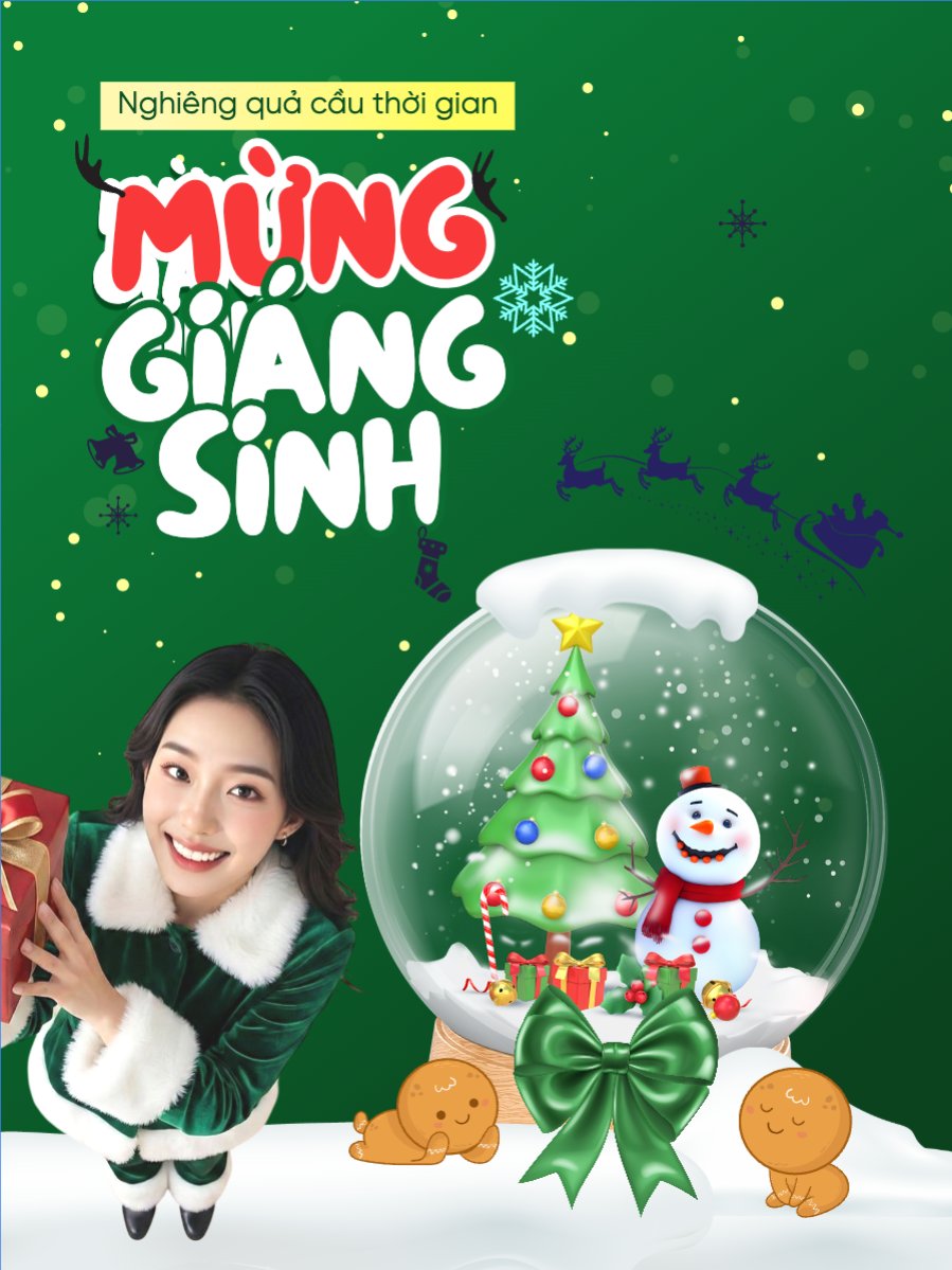 Nghiêng quả cầu thời gian mừng giáng sinh
