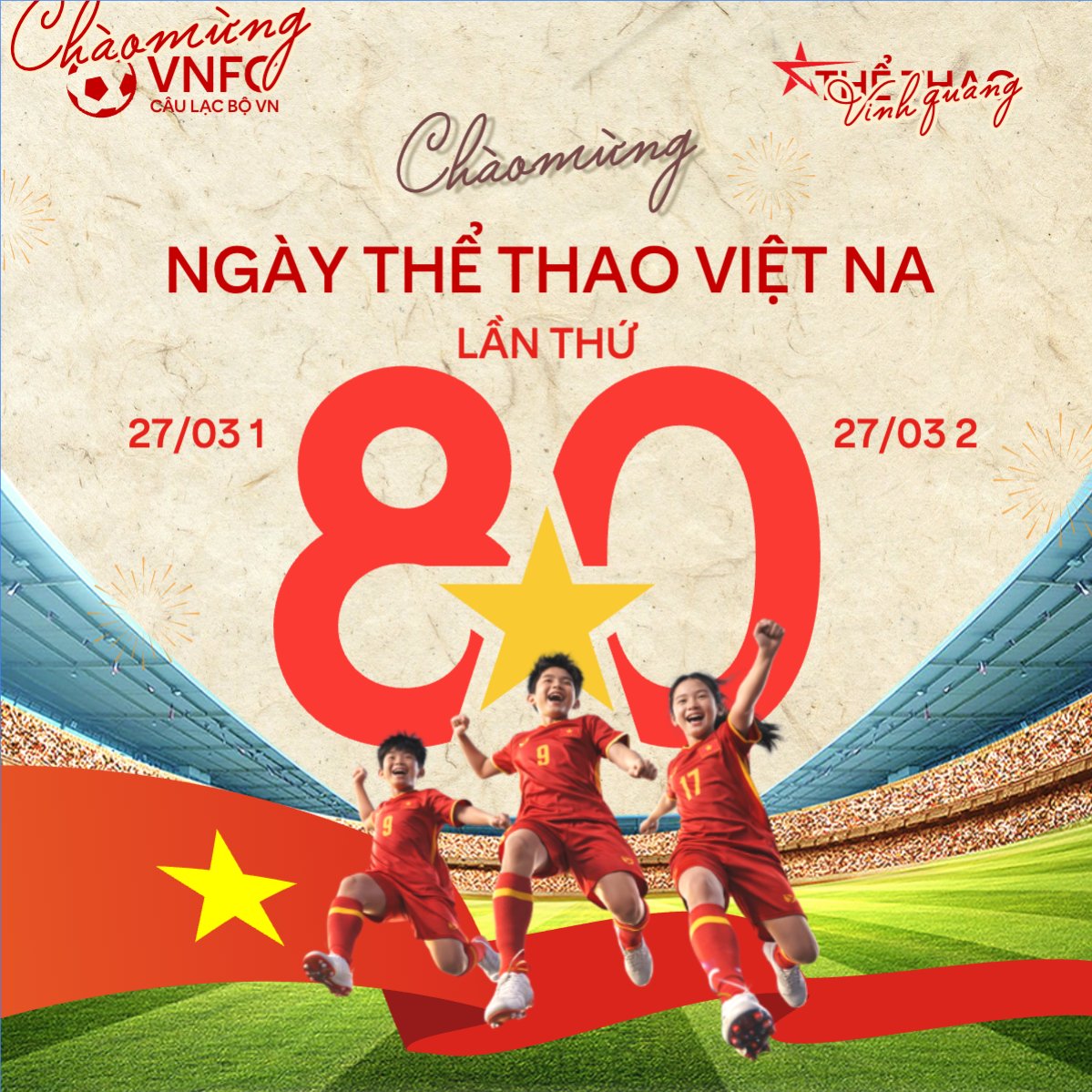 Chào mừng ngày thể thao Việt Nam 27/3