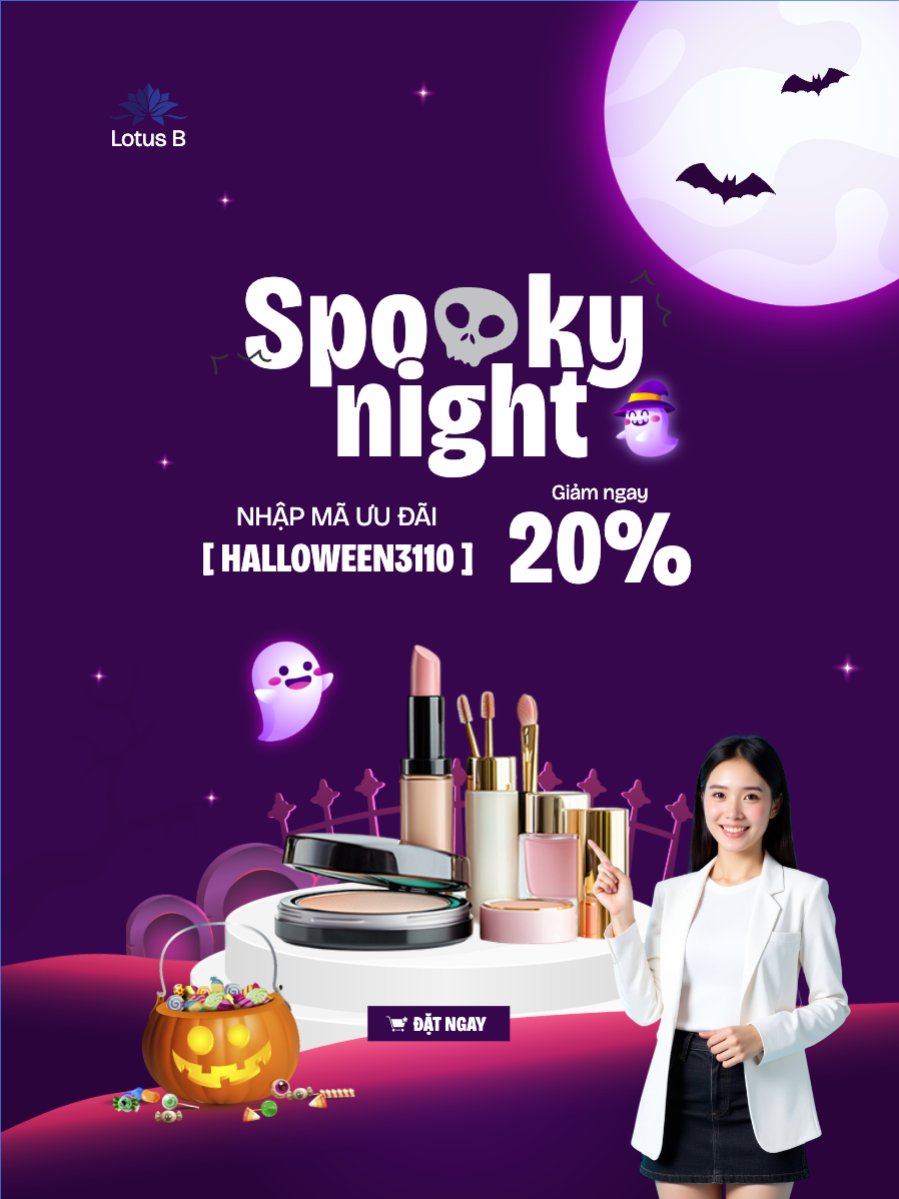 Halloween, lễ hội ma quái, thẩm mỹ, cosmetic, beauty, làm đẹp, sự kiện, event, dễ thương, cute, chibi, hoạt hình, cartoon