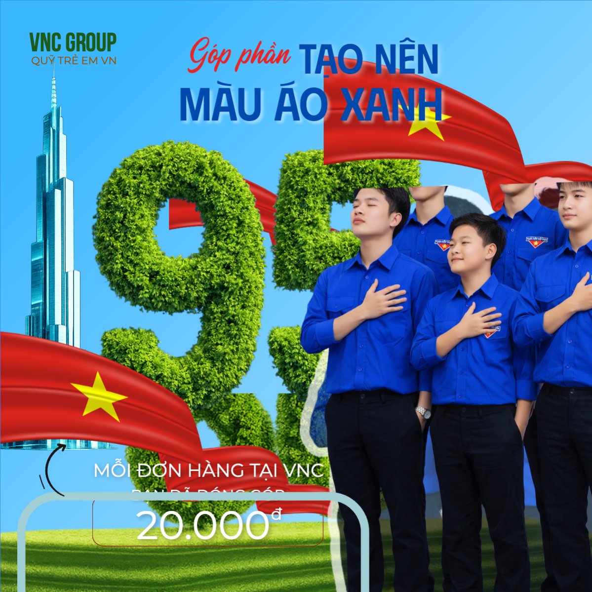 Góp phần tạo nên màu áo xanh