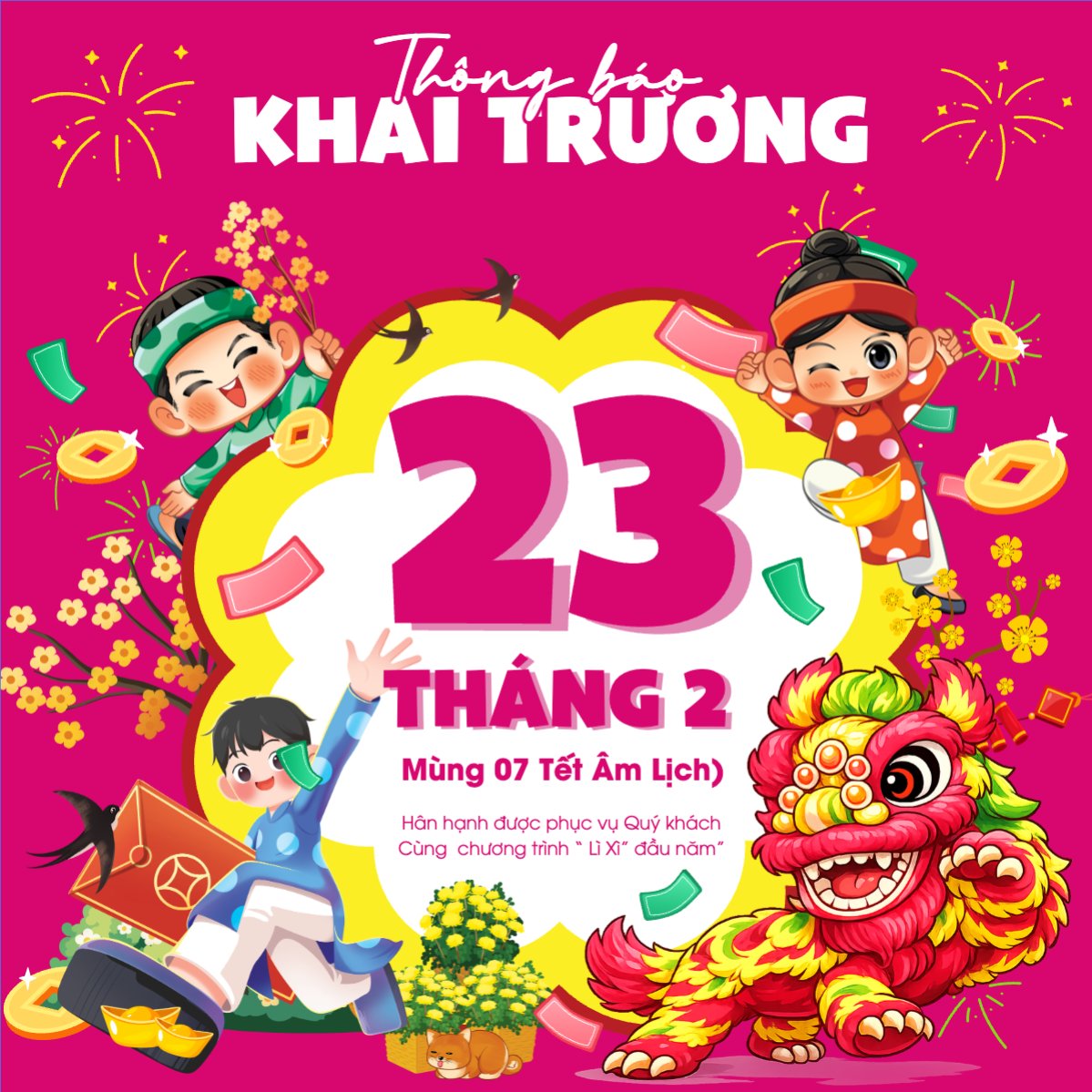Thông báo khai trương đầu năm