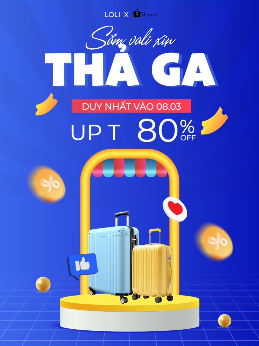 Mua sắm, giảm giá, sale, vali, du lịch, travel, thời trang, fashion