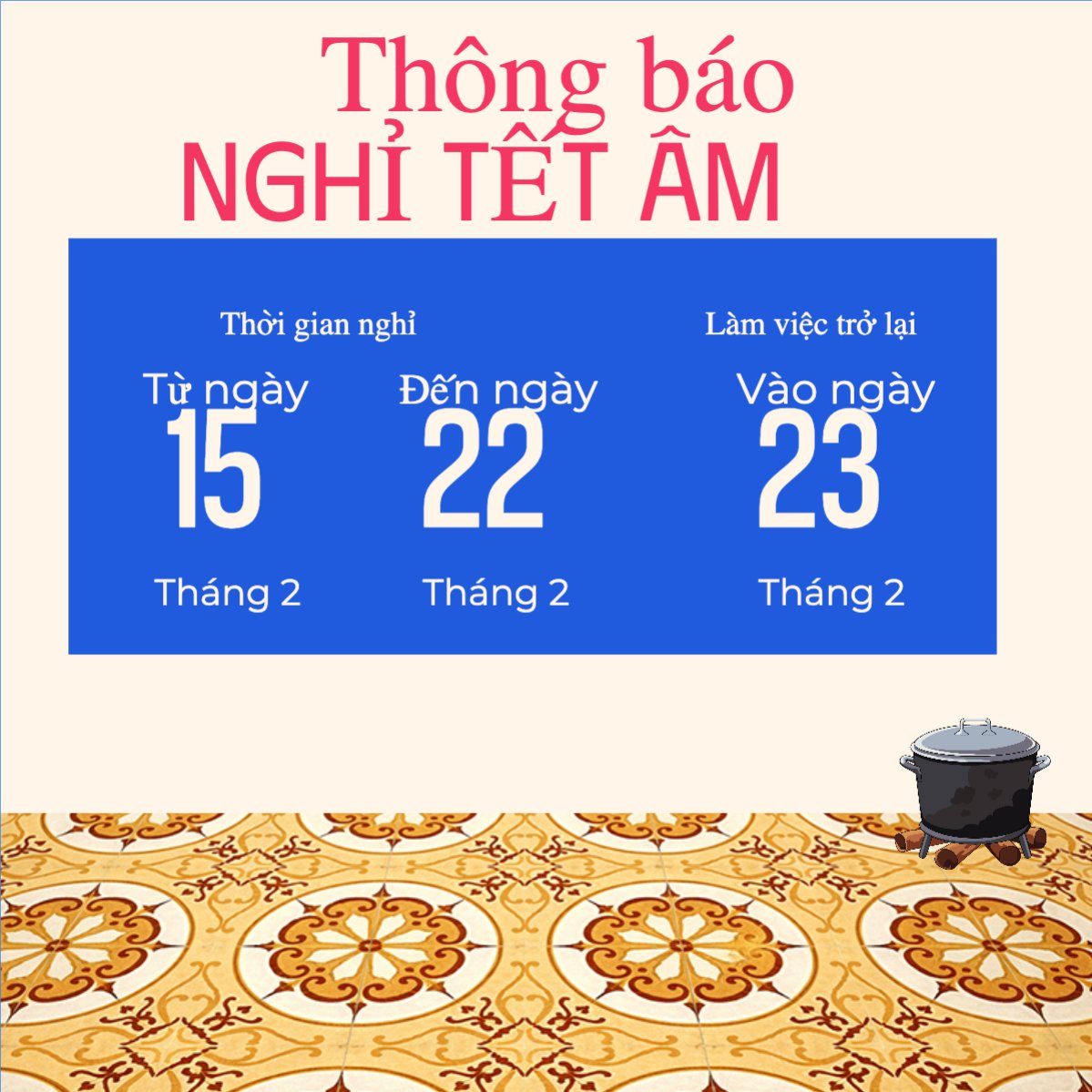 Thông báo nghỉ tết âm lịch