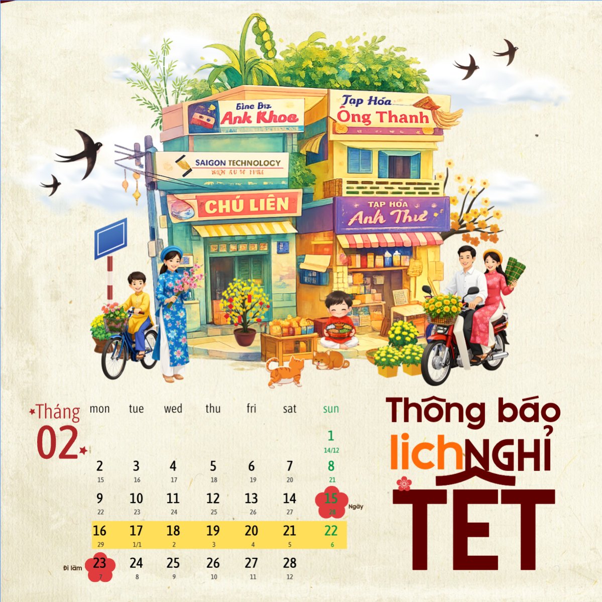 Thông báo nghỉ tết Nguyên Đán