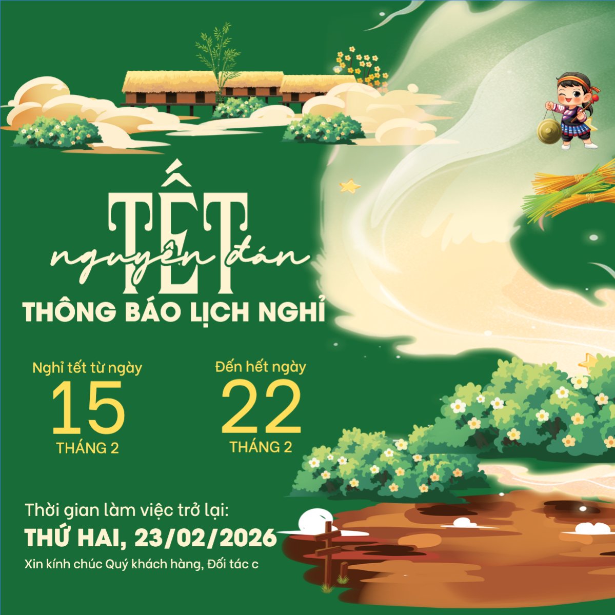 Thông báo nghỉ tết Nguyên Đán