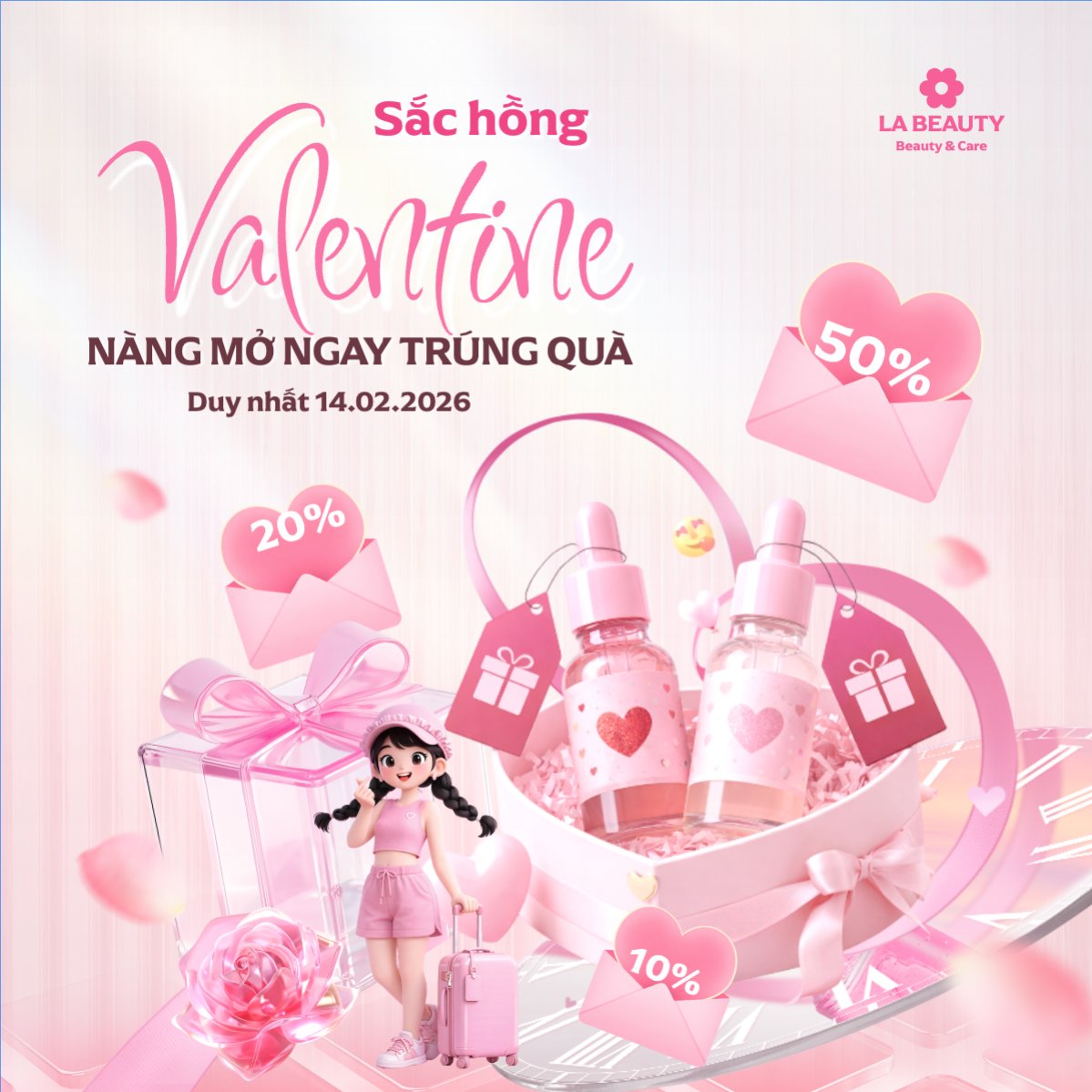 Sắc hồng Valentine nàng mở ngay trúng quà