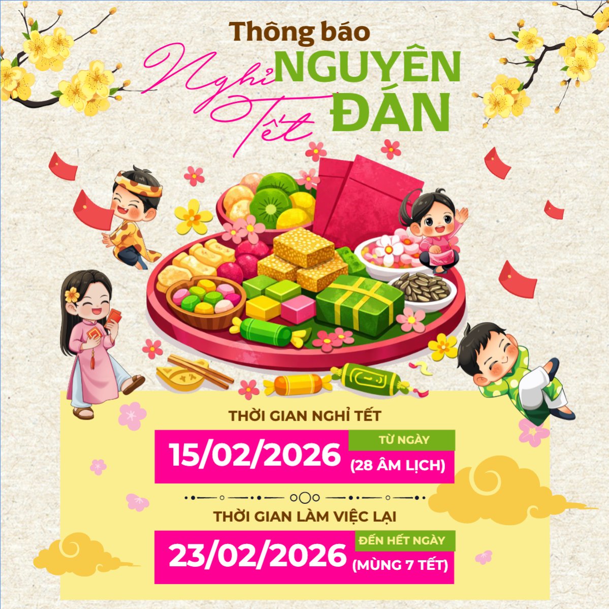 Thông báo nghỉ tết Nguyên Đán