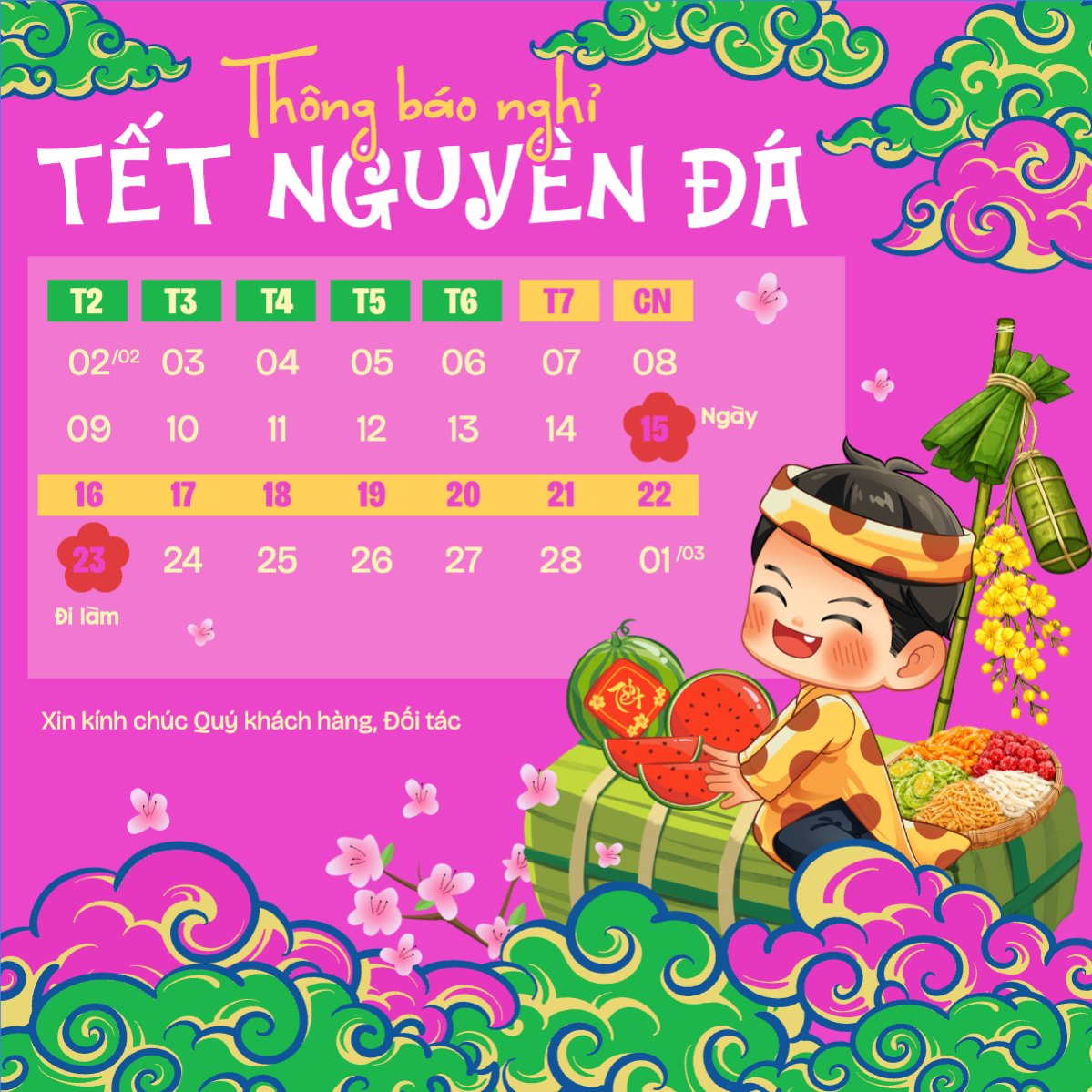 Thông báo nghỉ tết Nguyên Đán